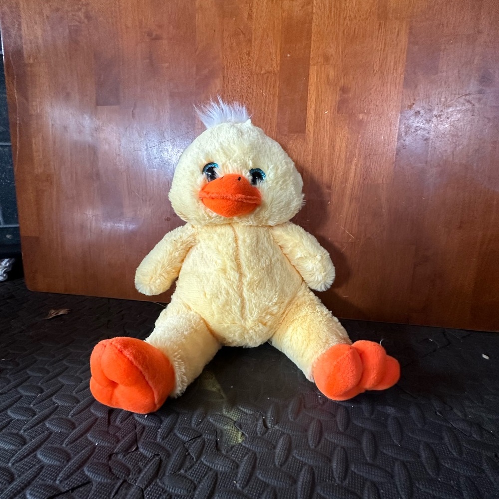 The Bear Factory Yellow Plush Duck with Orange Accents